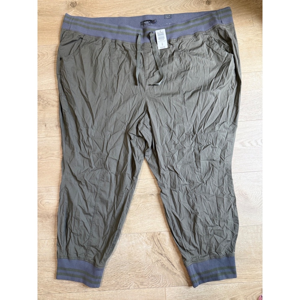 NWT Womens Torrid JOGGER POPLIN DUSTY OLIVE green stretch pants size 5R $60
